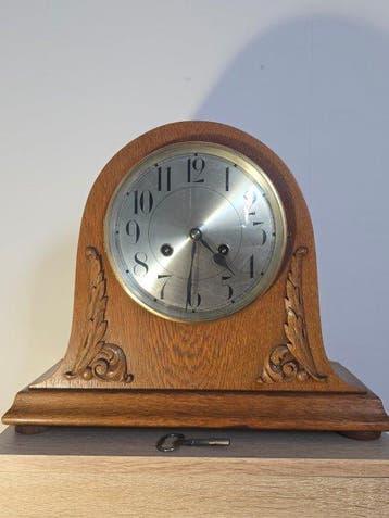 Pendule - Junghans - Hout, Messing, Glas - 1920-1930 -, Antiek en Kunst, Antiek | Klokken