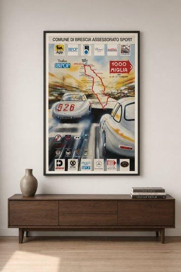 Originale - Mille Miglia 1996 Manifesto ufficiale prima