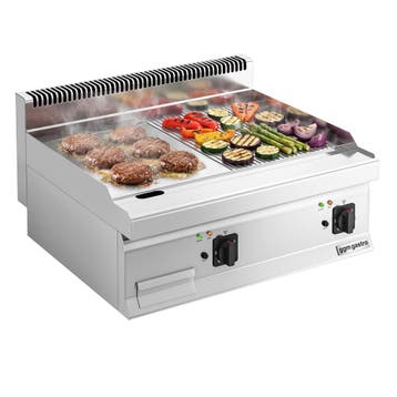 GGM Gastro | Elektrische bakplaat - 7,1kW - 1/2 glad 1/2 |, Verzenden, Nieuw, Kop(pen) en/of Schotel(s)