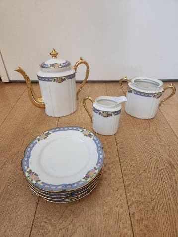 Koffie- en theeservies (8) - Zacht porcelein - Ch. Field, Antiek en Kunst
