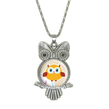 Fako Bijoux - Ketting - Cabochon - Uiltje - Beige, Verzenden, Nieuw