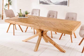 Massief houten eettafel MOSAIC 200cm natuurlijk grenenhout, Huis en Inrichting, Tafels | Eettafels, Ophalen of Verzenden, Nieuw