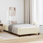 vidaXL Bedframe met matras Crème 120 x 200 cm Stof, Huis en Inrichting, Verzenden, Nieuw, Crème, Stof