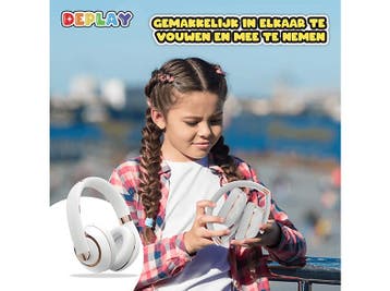 Deplay -  Kids Over-ear Draadloze Hoofdtelefoon  - Wit, Overige merken, Verzenden, Nieuw, Draadloos