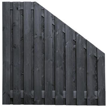 Schutting Tuinscherm Stuttgart verloop 180cm zwart gespoten, 1 tot 2 meter, Minder dan 3 meter, Nieuw, Ophalen of Verzenden