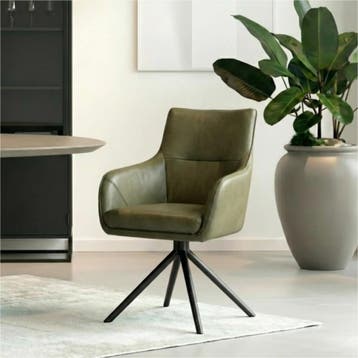 Set van 8 Leren draaibare eetkamerstoelen Fancy - Granada, Ophalen of Verzenden, Nieuw, Leer