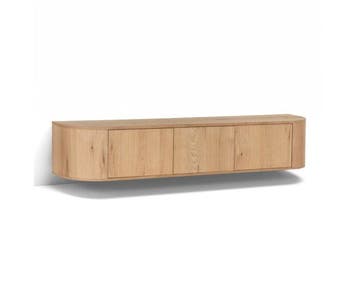 Tv meubel Novero Zwevend eiken 180 cm - Naturel, Huis en Inrichting, Kasten | Televisiemeubels, Ophalen of Verzenden, Nieuw