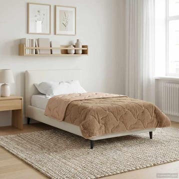 vidaXL Winter Dekbed Taupe 140 x 220 cm Microfiber en Teddy, Verzenden, Nieuw