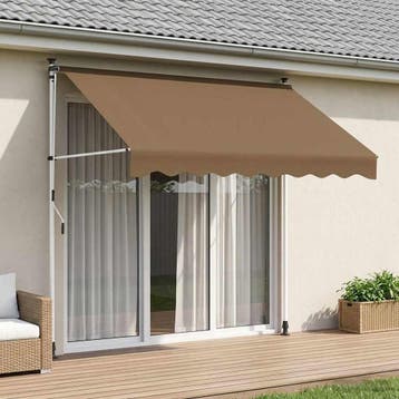 vidaXL Handmatig uitschuifbare luifel Beige 100 cm, Verzenden, Nieuw