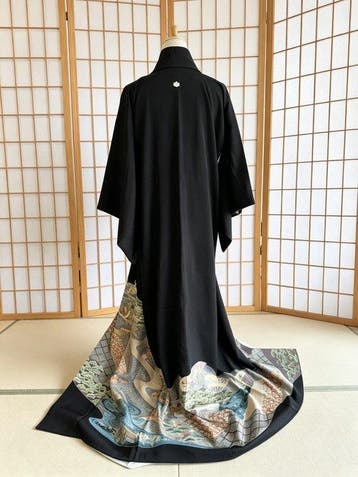 Zwarte Tomesode - Japan - Heisei periode (1989-heden), Antiek en Kunst