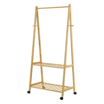[en.casa] Bamboe kledingrek Öckerö op wielen 69,5x43x152 cm, Huis en Inrichting, Kasten | Kledingkasten, Verzenden, Nieuw