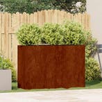 vidaXL Plantenbak roestig 120x40x80 cm weervast staal, Tuin en Terras, Verzenden, Nieuw, Metaal
