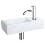 Fonteinset Differnz Helios 37.5x18.5x9.5 cm Marmer Wit Met, Huis en Inrichting, Badkamer | Badkamermeubels, Ophalen of Verzenden