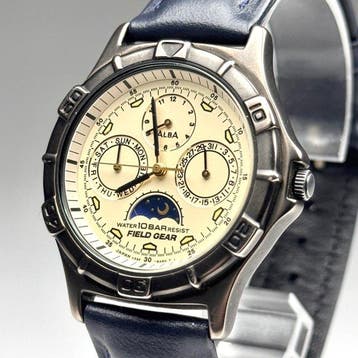 Alba - Field Gear Triple Calendar Moon Phase Quartz Watch -