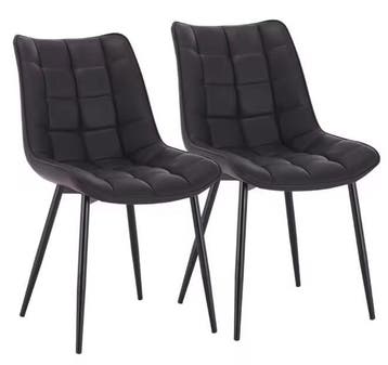 Set van 2 Eetkamerstoelen – Kunstleer en Metalen Poten, Huis en Inrichting, Stoelen, Verzenden, Nieuw