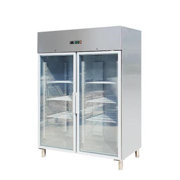 RVS vriezer met glazen deuren GN2/1 1400-1333 Liter -18° tot, Verzenden, Nieuw in verpakking, Koelen en Vriezen