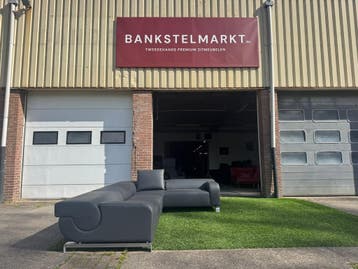 Hoekbank LEOLUX B flat bankstel grijs leer design bank, Huis en Inrichting, Design, Hoekbank, Vierpersoons of meer, Leer
