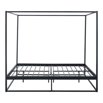 Hemelbed Kristianstad met bedbodem en matras 160x200 cm zwar, Huis en Inrichting, Slaapkamer | Bedden, Verzenden, Nieuw