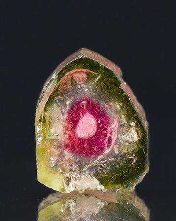 Glanzende watermeloen-toermalijn • 1,45 ct • neonroze kern