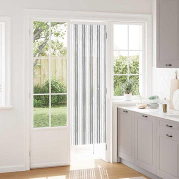 vidaXL Insecten Gordijn Chenille Grijs en Wit 56 x 185 cm, Verzenden, Nieuw, Grijs