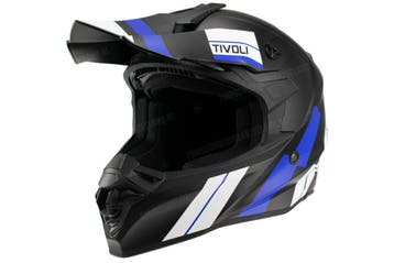 Helm Vito Crosshelm Tivoli mat zwart / blauw wit, Ophalen of Verzenden, Nieuw, Vito