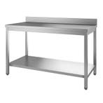 Werktafel met achteropstand | Onderblad | RVS | 1500(l) x..., Verzenden, Nieuw in verpakking