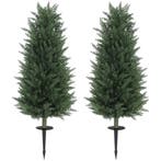 TRUUSK Kunstmatige Cypress Set 2-delig - Met Grondpen 100 cm, Verzenden, Nieuw