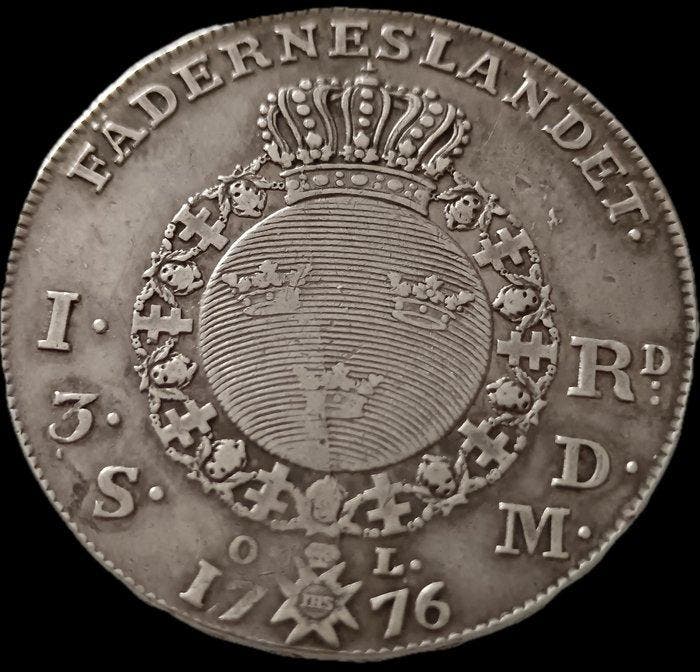 Zweden. Gustav III. Riksdaler / 3 Daler Silvermynt 1776, Postzegels en Munten, Postzegels | Europa | Rusland