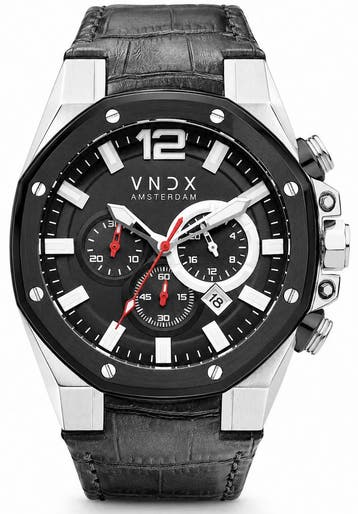 VNDX Wise Man Silver Black LS11888-01 horloge, Overige merken, Staal, Verzenden, Polshorloge