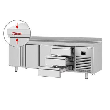 GGM Gastro | Koelwerkbank PREMIUM PLUS - 2452x600mm - met 3, Verzenden, Nieuw in verpakking, RVS Meubilair