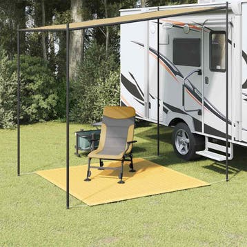 vidaXL Tenttapijt 250x250 cm HDPE beige, Verzenden, Nieuw