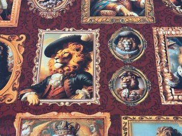 Koninklijke Galerij der Geïllustreerde Leeuwen - Meubelstof