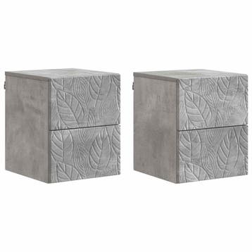 vidaXL Wandbeugel Bedkast 2 pcs Betongrijs 34,5 x 33 x 40 cm, Minder dan 45 cm, Verzenden, Nieuw, Minder dan 55 cm