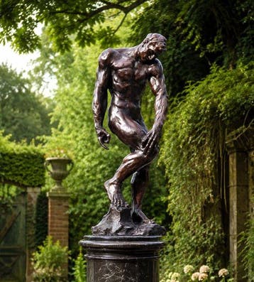 Beeld, Adam de schepper - 56 cm - Brons