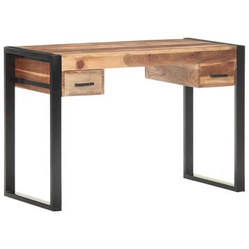 vidaXL Bureau 110x50x76 cm massief hout, Verzenden, Nieuw