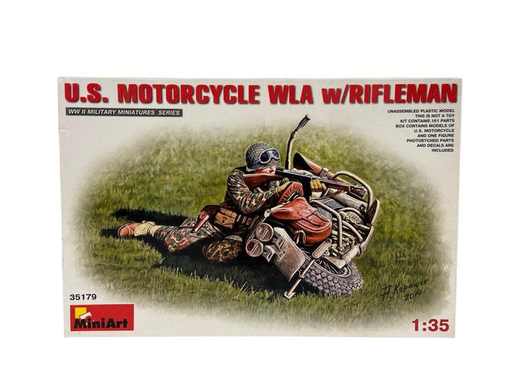 U.S. Motorcycle WLA w/Rifleman, Hobby en Vrije tijd, Modelbouw | Auto's en Voertuigen, Verzenden