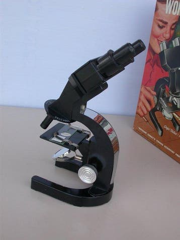 Microscoop - and metal box cabinet - 1960-1970 - Skil Craft