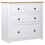 vidaXL Dressoir Panama Range 80x40x83 cm grenenhout wit, Verzenden, Nieuw, 50 tot 100 cm, Grenenhout