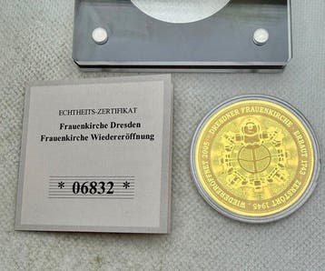 Duitsland. Deutsche Mark Frauenkirche Dresden , oro 1/200 Oz