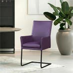 Set van 6 Leren eetkamerstoelen Ruler - Toledo Aubergine, Ophalen of Verzenden, Nieuw, Leer