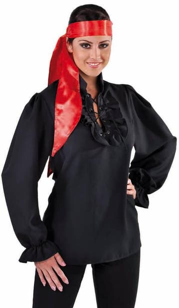 Piratenblouse dames zwart, Kleding | Dames, Carnavalskleding en Feestkleding, Ophalen of Verzenden, Nieuw