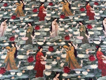 Panama-stof Lotus Garden Geisha – Oosterse Japanse