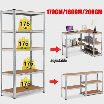Robuust Metalen Stellingkast 5-Laags - Verstelbaar, Boutloos, Verzenden, Nieuw