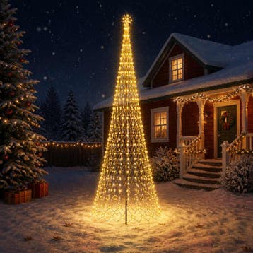 vidaXL LED Kerstboom EKENAS 400 cm 450 LEDs Warmwit IJzer, Verzenden, Nieuw