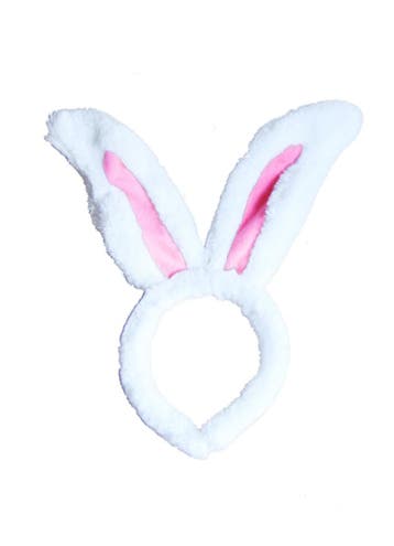 KIMU® Haarband Konijn Wit Diadeem Konijnenoren Oren Oortjes, Ophalen of Verzenden, Nieuw, Carnaval, Accessoires