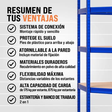 Stellingkast en hoekrekken set van 3 Blauw 875kg per stuk, Verzenden, Nieuw in verpakking
