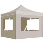 vidaXL Partytent inklapbaar met wanden 2x2 m aluminium crème, Verzenden, Nieuw, Partytent