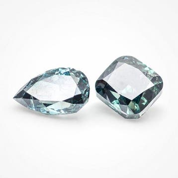 Zonder minimumprijs - 2 pcs Diamant (Kleurbehandeld) - 0.88, Nieuw
