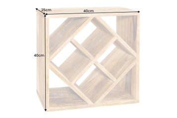 Massief houten wijnrek CUBUS 40cm mango handgemaakte, Ophalen of Verzenden, Nieuw