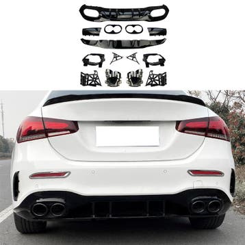 Diffuser With Black Exhaust Tips Voor Mercedes A Class V177, Ophalen of Verzenden, Nieuw